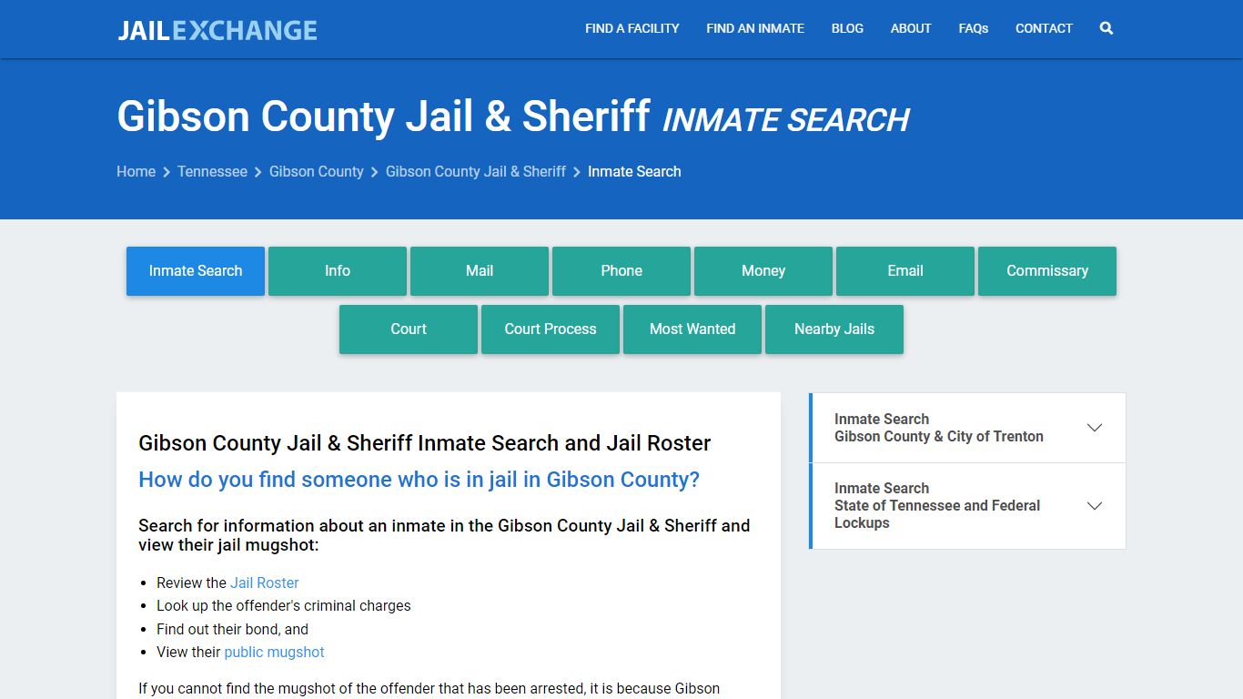 Inmate Search: Roster & Mugshots - Gibson County Jail & Sheriff, TN